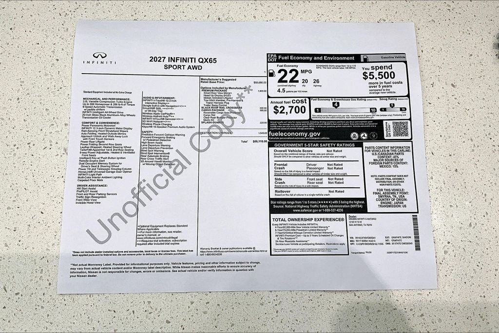 2027 INFINITI QX65 SPORT
