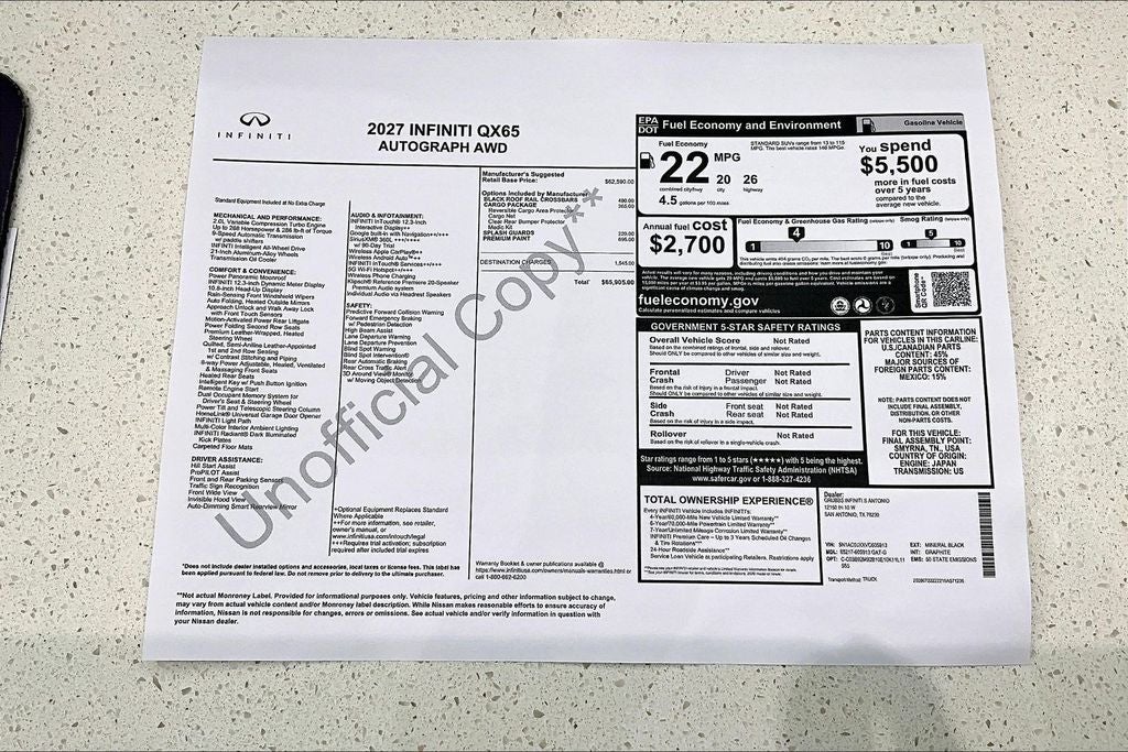 2027 INFINITI QX65 AUTOGRAPH