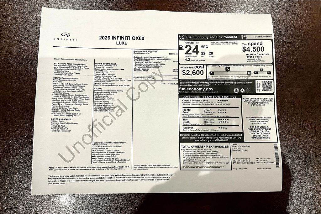 2026 INFINITI QX60 LUXE
