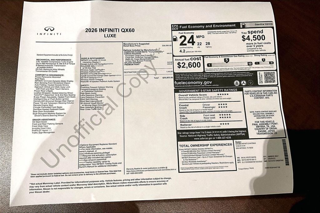 2026 INFINITI QX60 LUXE