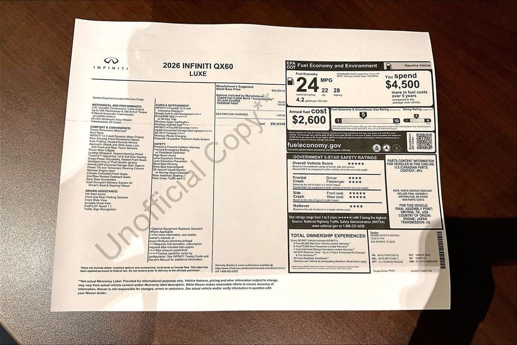 2026 INFINITI QX60 LUXE