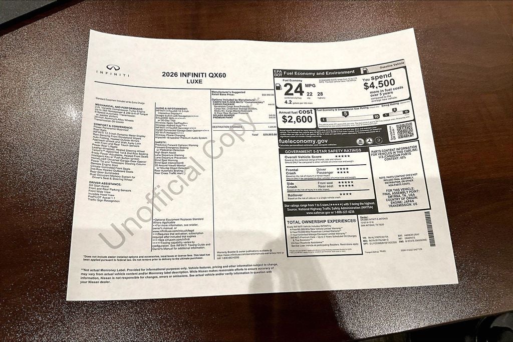 2026 INFINITI QX60 LUXE