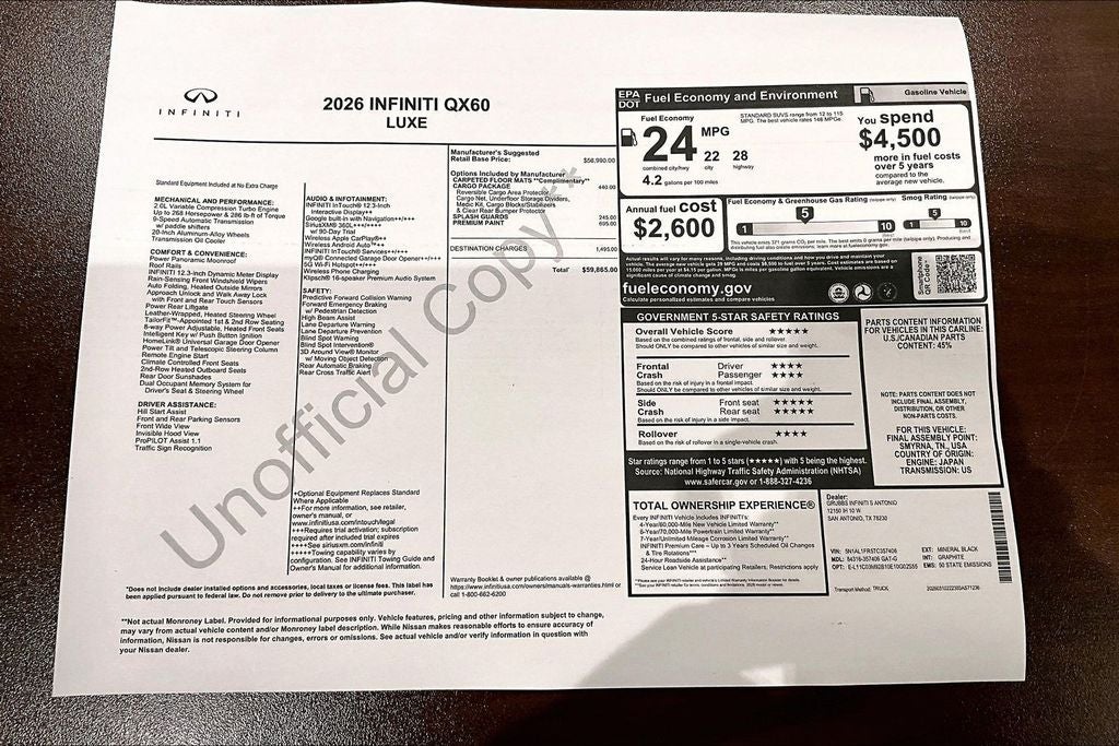 2026 INFINITI QX60 LUXE