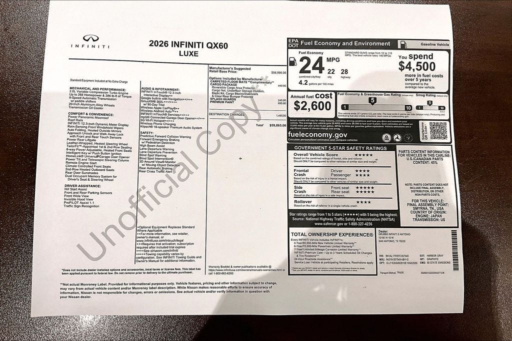 2026 INFINITI QX60 LUXE