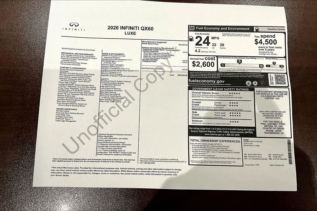 2026 INFINITI QX60 LUXE