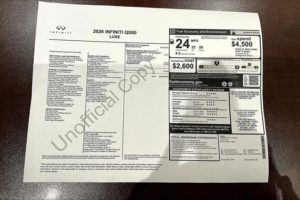 2026 INFINITI QX60 LUXE