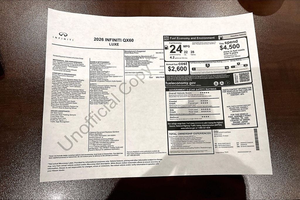 2026 INFINITI QX60 LUXE