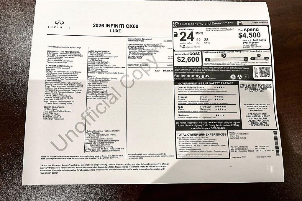 2026 INFINITI QX60 LUXE