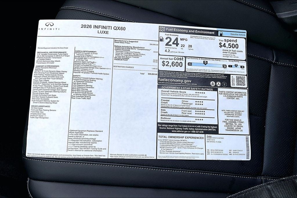 2026 INFINITI QX60 LUXE