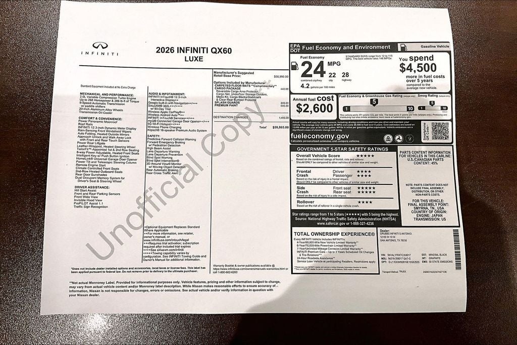 2026 INFINITI QX60 LUXE