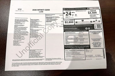 2026 INFINITI QX60 LUXE