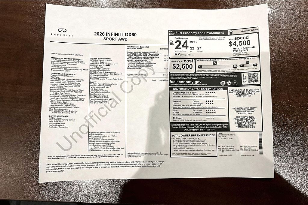 2026 INFINITI QX60 SPORT