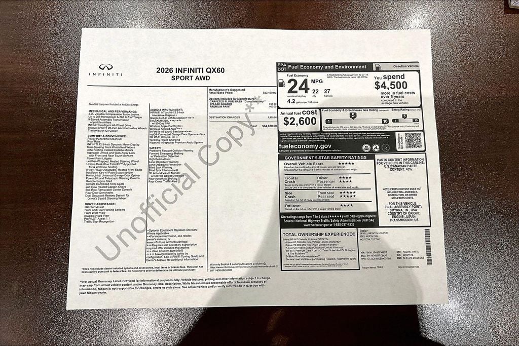 2026 INFINITI QX60 SPORT