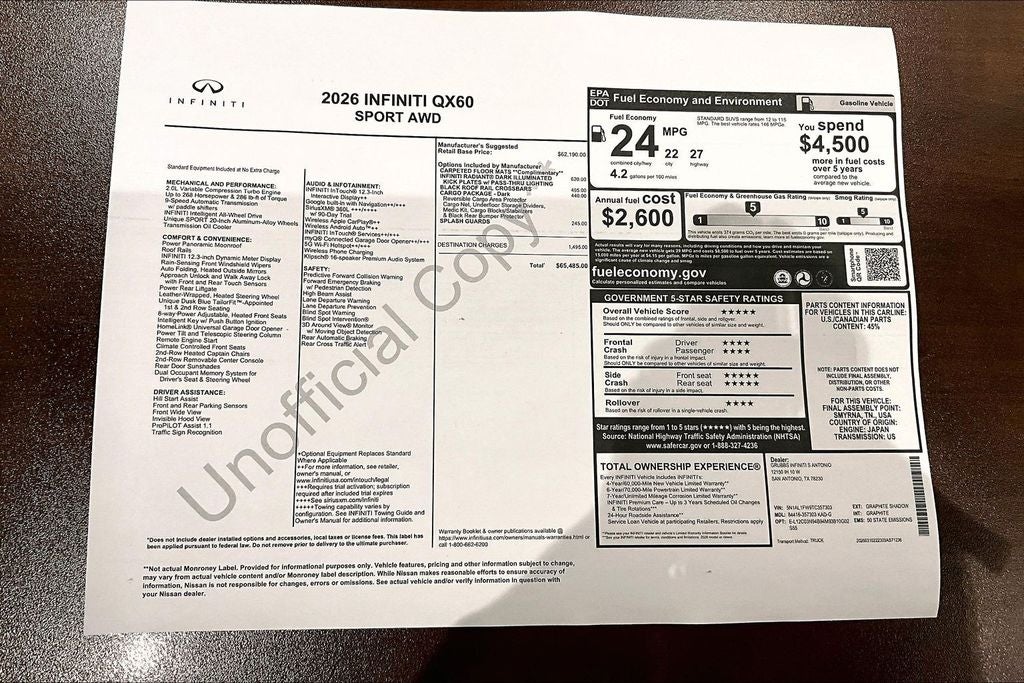 2026 INFINITI QX60 SPORT