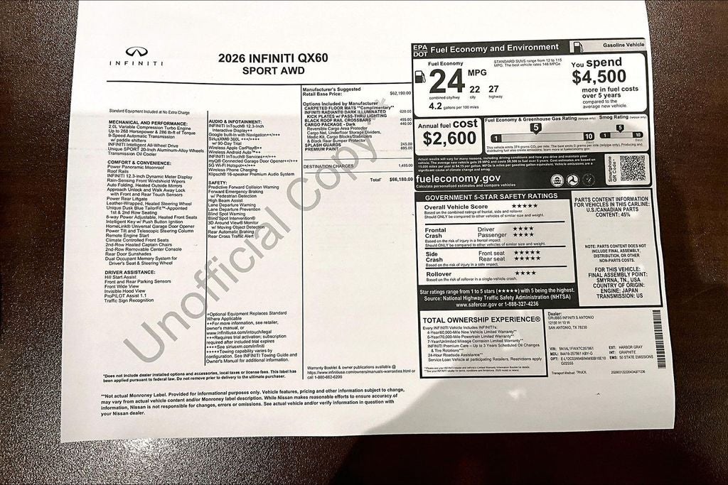 2026 INFINITI QX60 SPORT