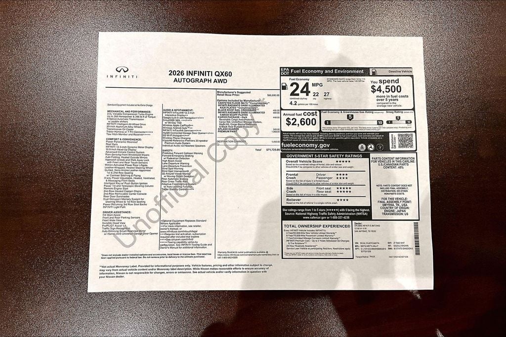2026 INFINITI QX60 Autograph
