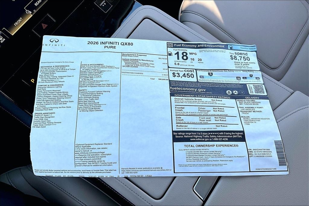 2026 INFINITI QX80 PURE
