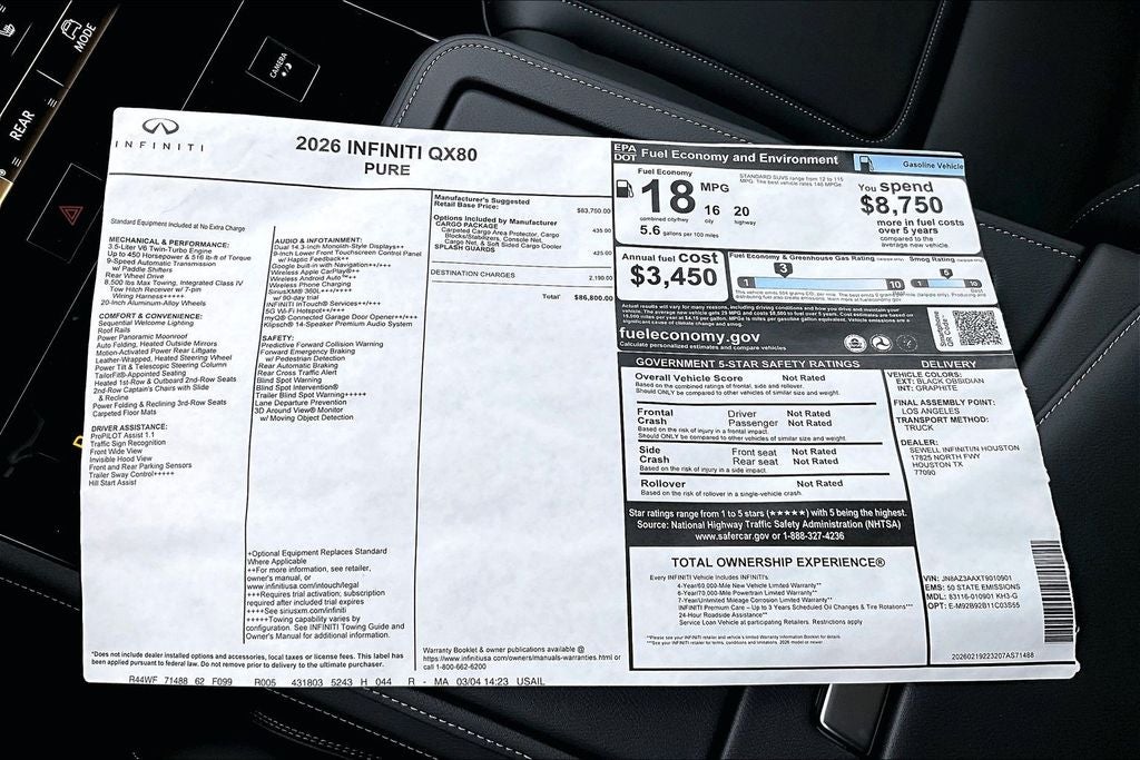 2026 INFINITI QX80 PURE
