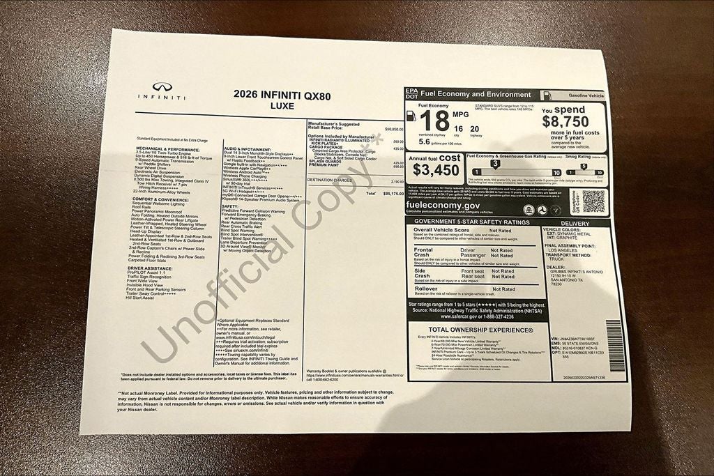 2026 INFINITI QX80 LUXE