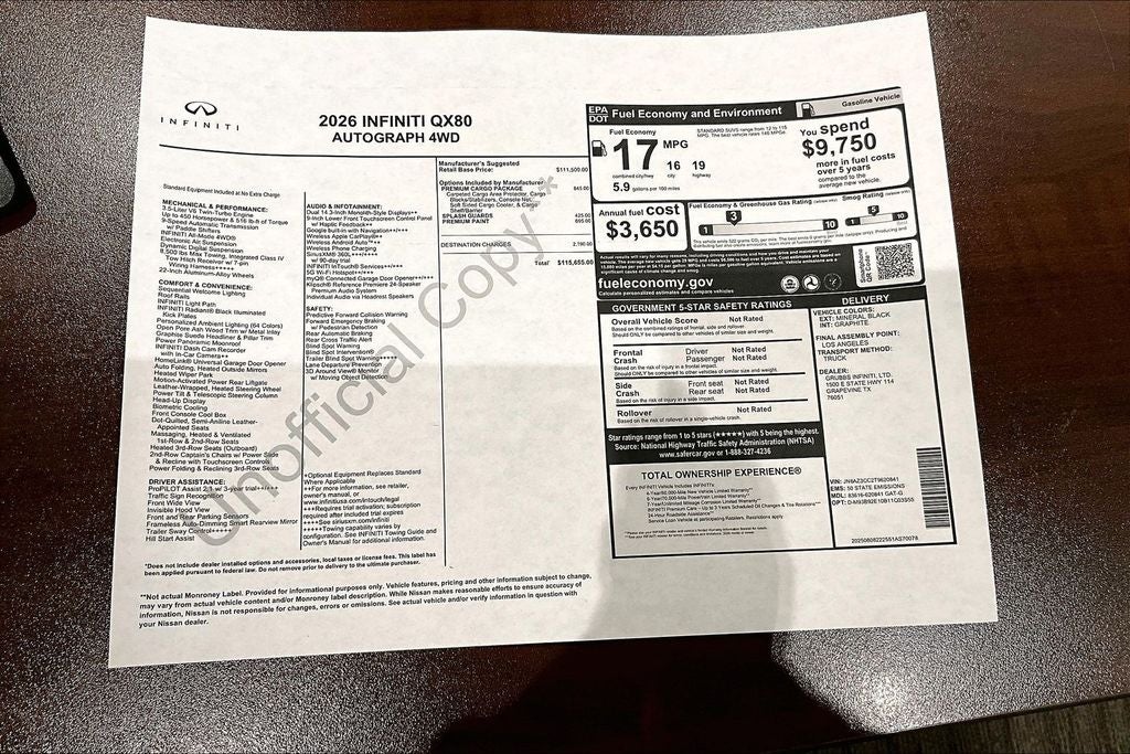 2026 INFINITI QX80 AUTOGRAPH