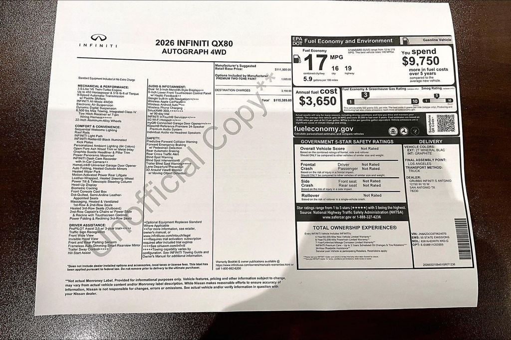2026 INFINITI QX80 AUTOGRAPH