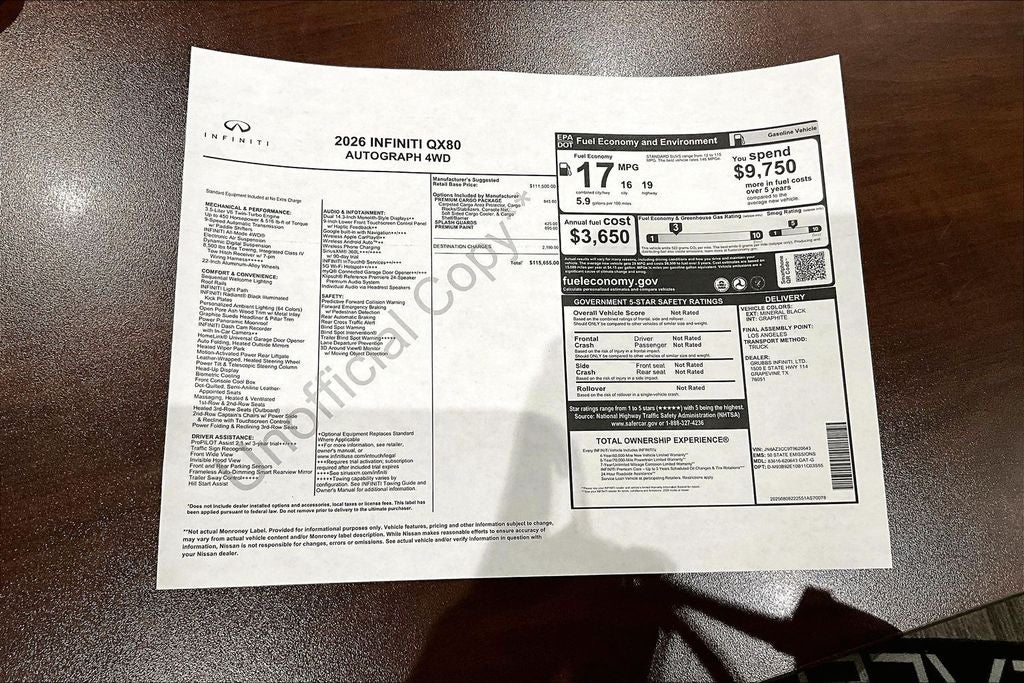 2026 INFINITI QX80 AUTOGRAPH