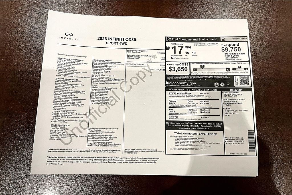 2026 INFINITI QX80 SPORT