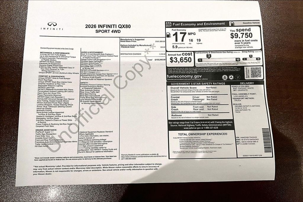 2026 INFINITI QX80 SPORT