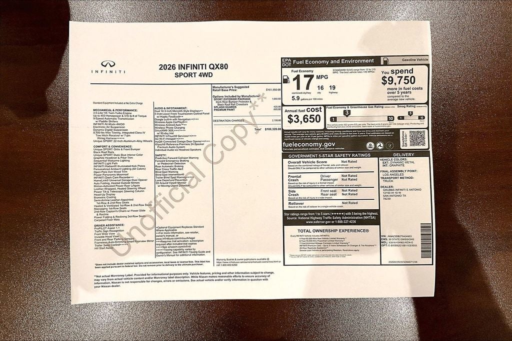 2026 INFINITI QX80 SPORT