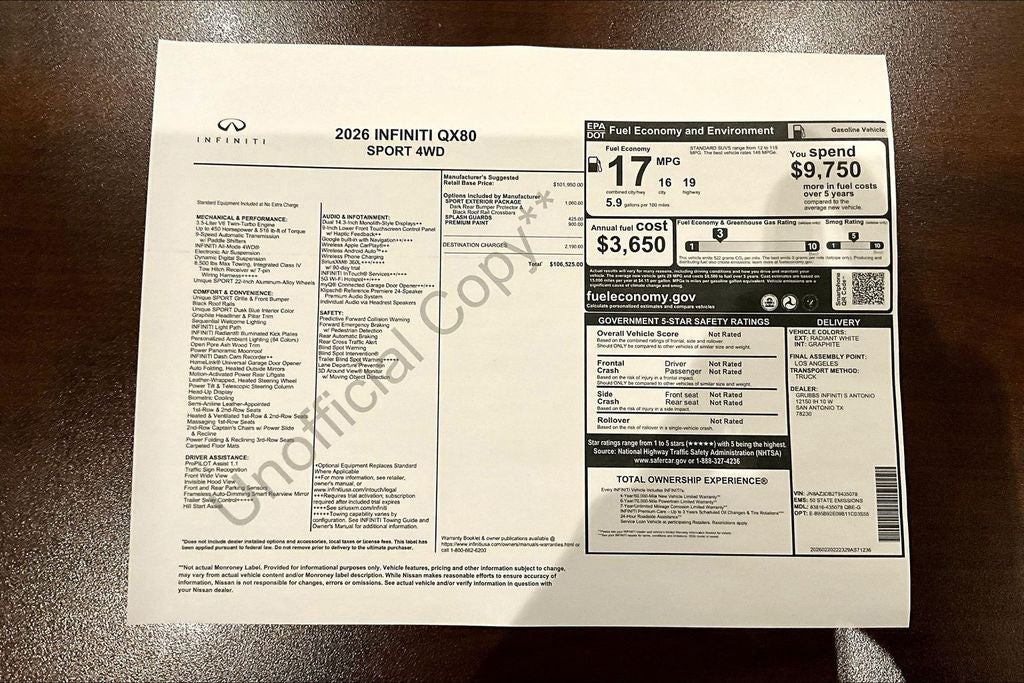 2026 INFINITI QX80 SPORT
