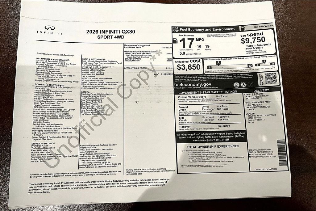 2026 INFINITI QX80 SPORT