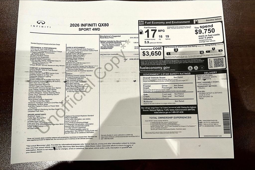 2026 INFINITI QX80 SPORT