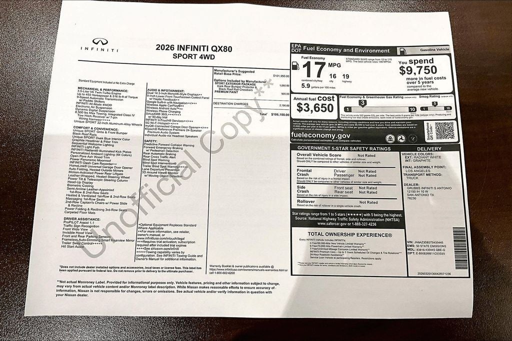 2026 INFINITI QX80 SPORT