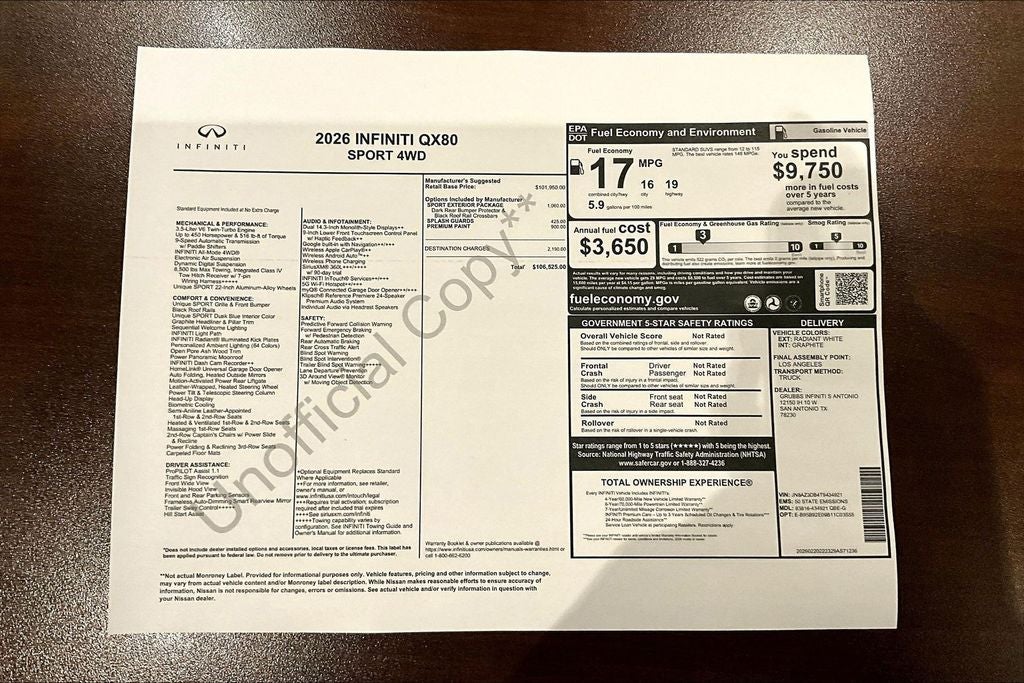 2026 INFINITI QX80 SPORT
