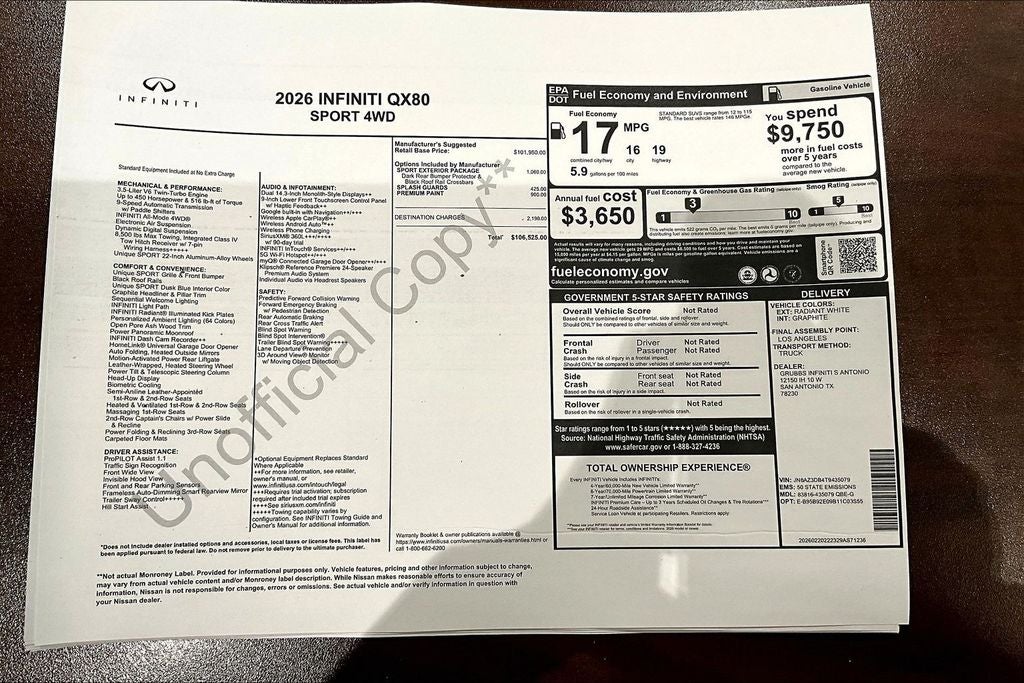 2026 INFINITI QX80 SPORT