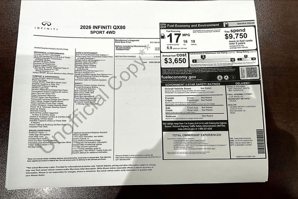 2026 INFINITI QX80 SPORT