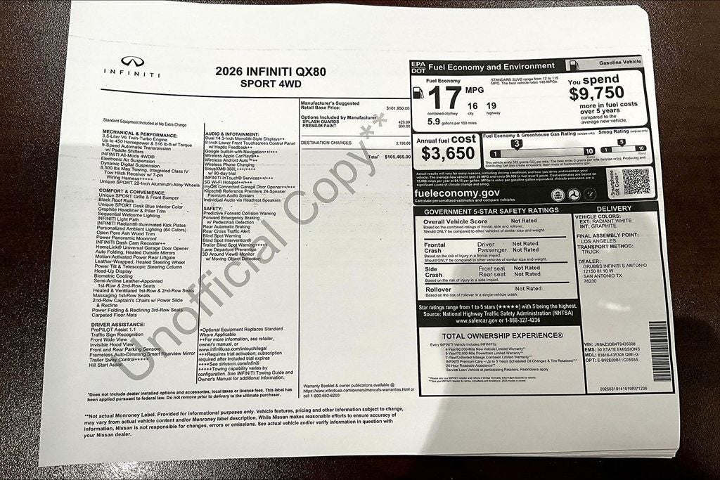 2026 INFINITI QX80 SPORT