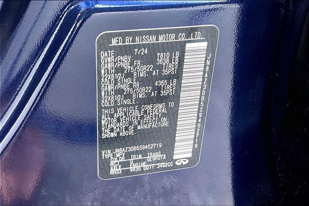 2025 INFINITI QX80 SENSORY