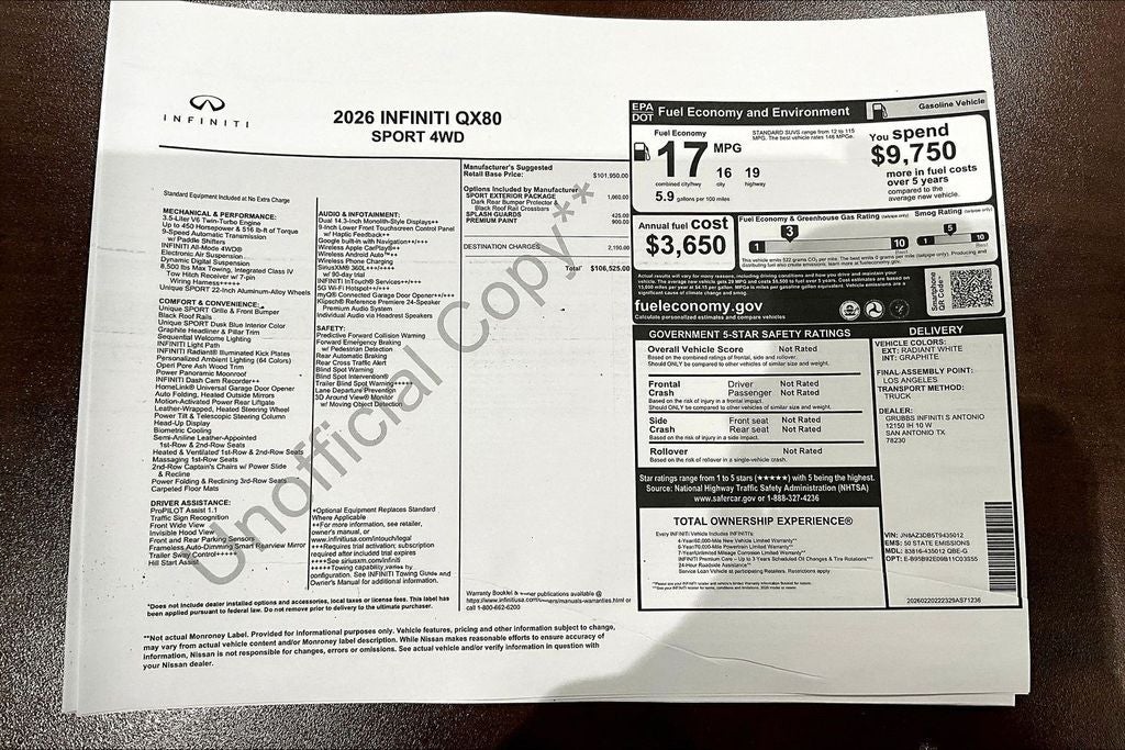 2026 INFINITI QX80 SPORT
