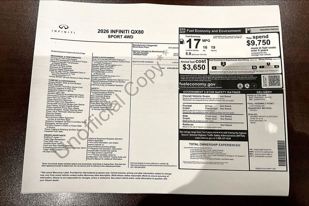 2026 INFINITI QX80 SPORT