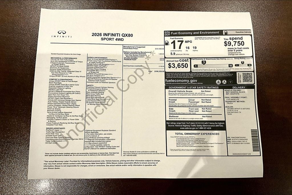 2026 INFINITI QX80 SPORT