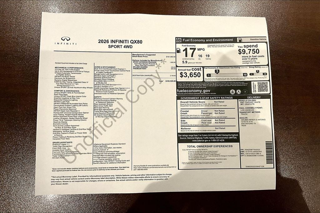 2026 INFINITI QX80 SPORT