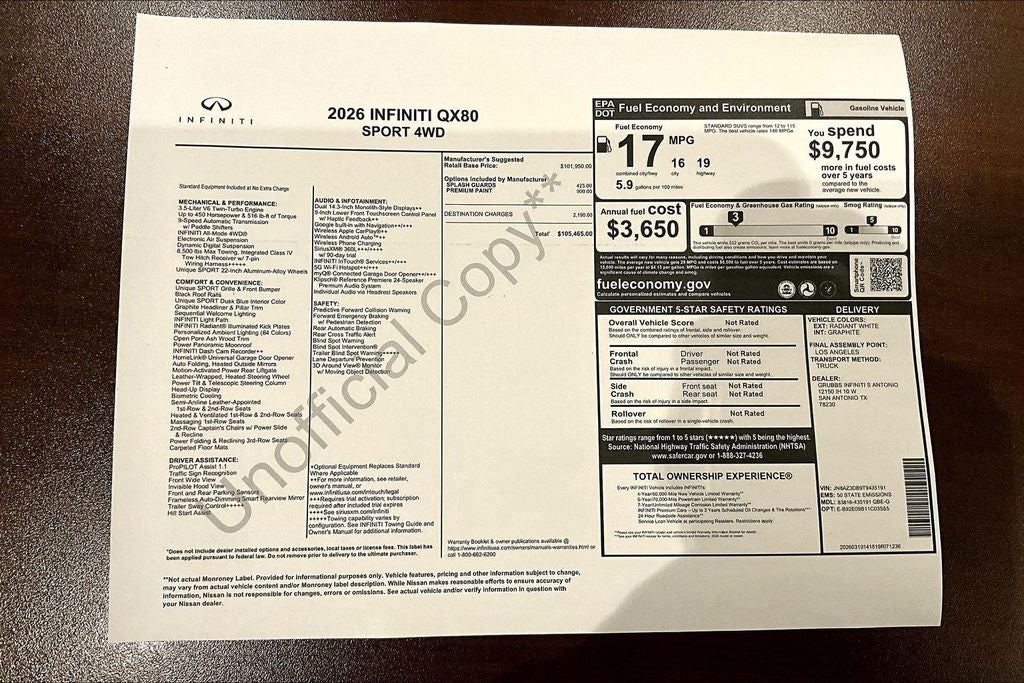 2026 INFINITI QX80 SPORT