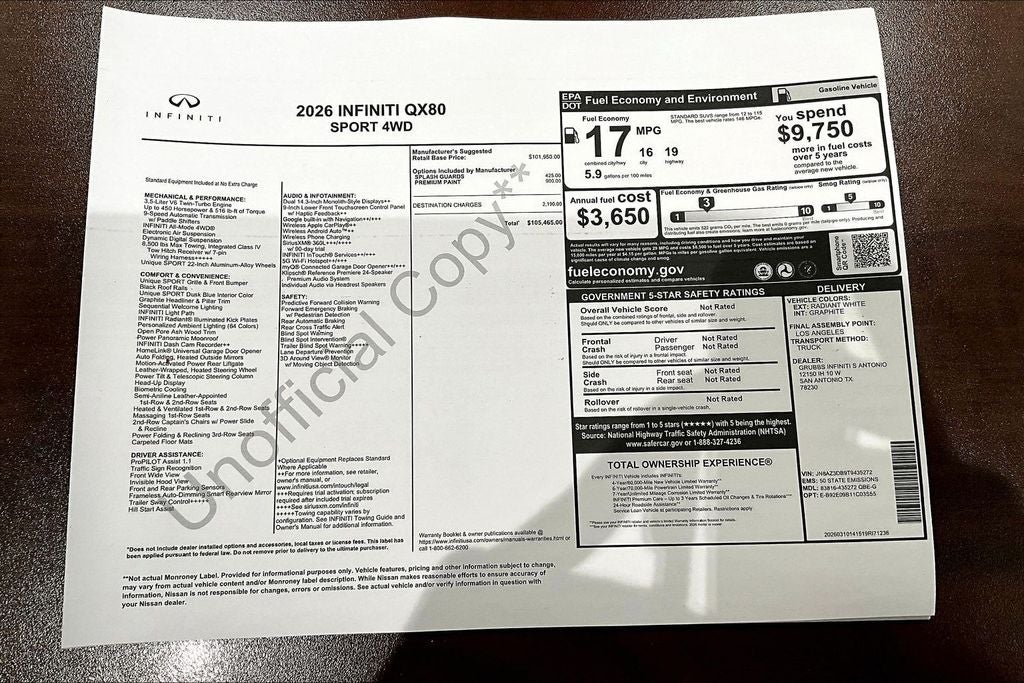 2026 INFINITI QX80 SPORT