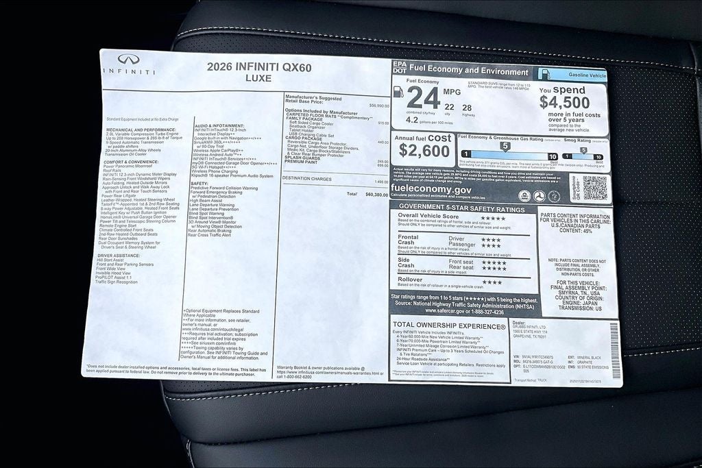 2026 INFINITI QX60 LUXE