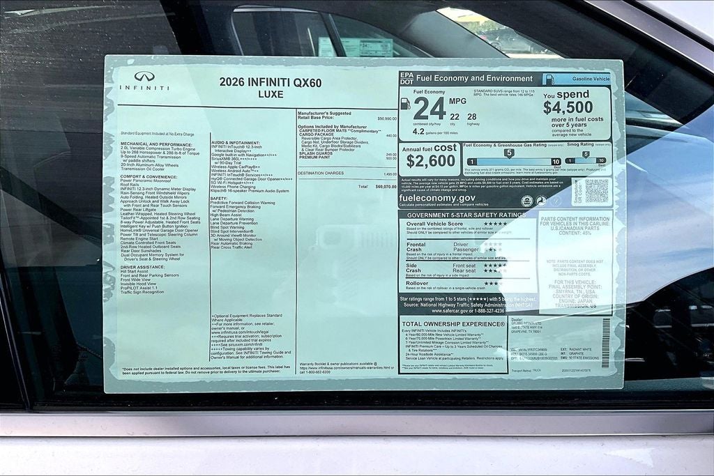 2026 INFINITI QX60 LUXE