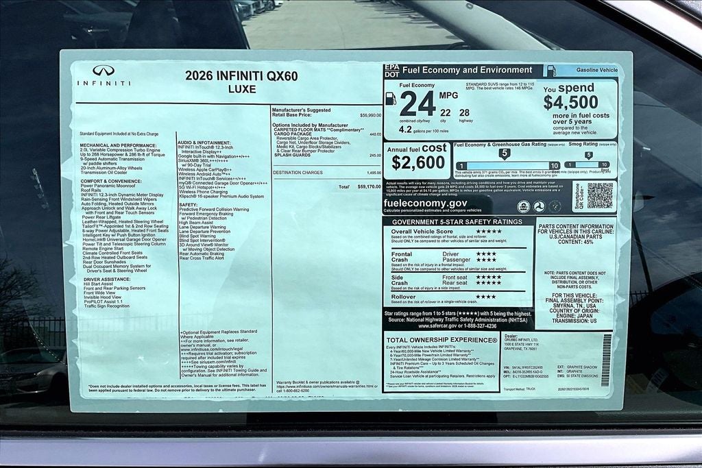 2026 INFINITI QX60 LUXE