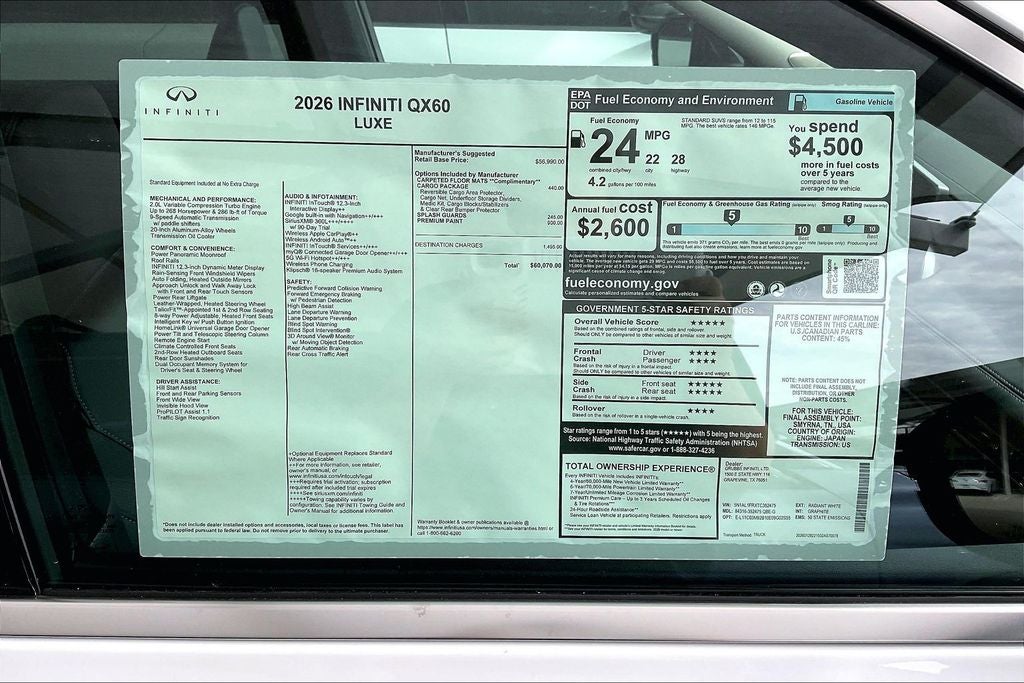 2026 INFINITI QX60 LUXE