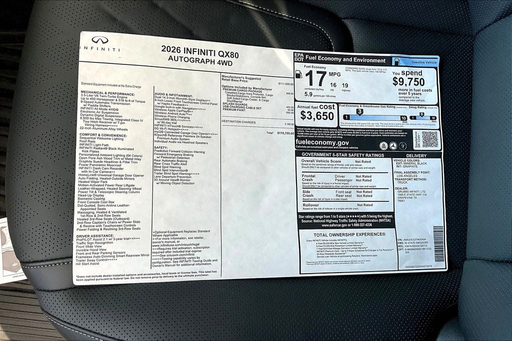 2026 INFINITI QX80 AUTOGRAPH
