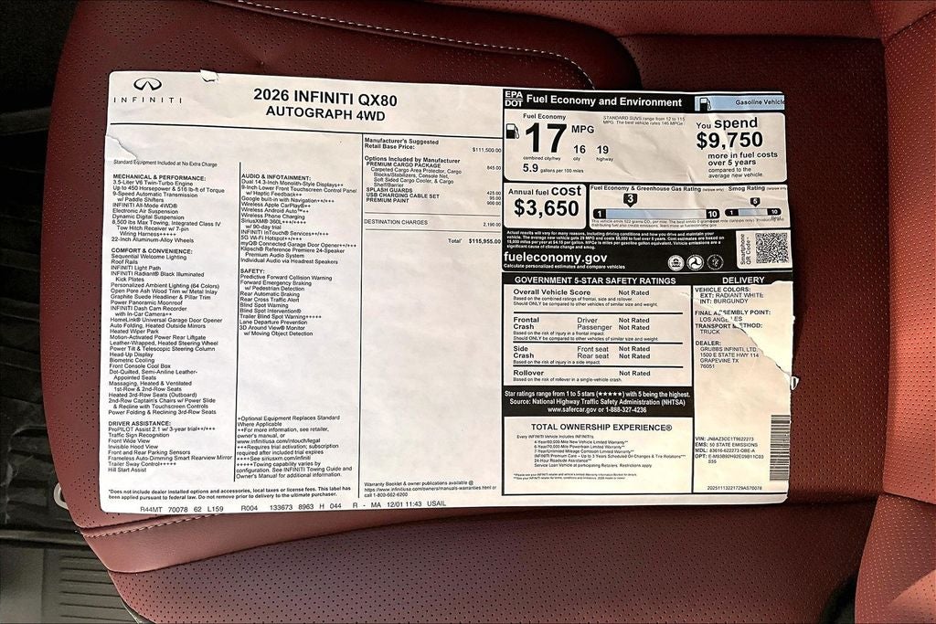 2026 INFINITI QX80 AUTOGRAPH